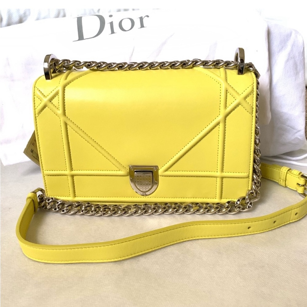 Christian Dior Citron Diorama Small Lambskin Bag - Picture 2 of 13